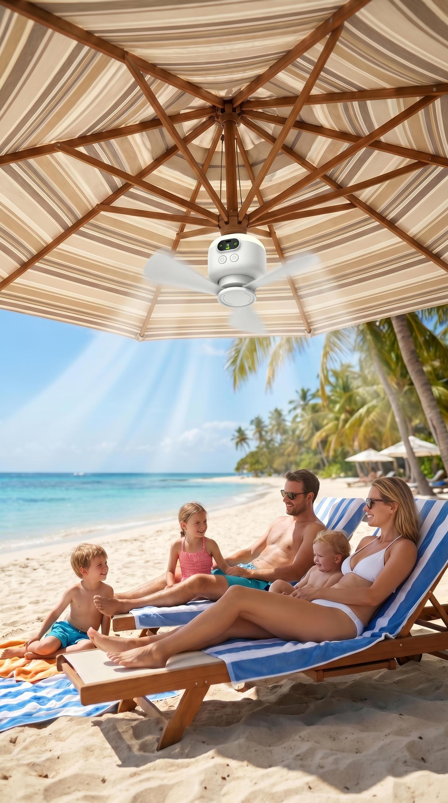 Portable Camping Fan with LED Light