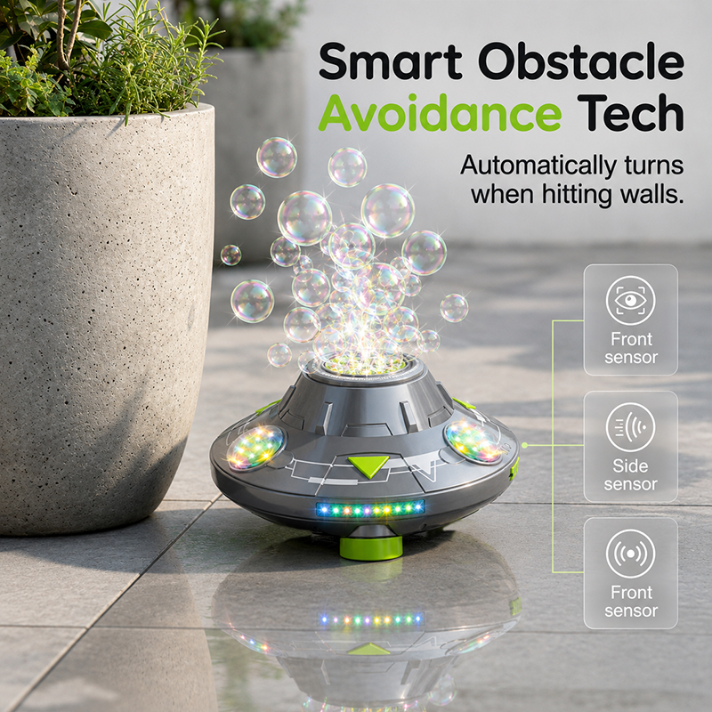 🛸 SMART ROTATING UFO BUBBLE MACHINE — 360° Auto-Rotation