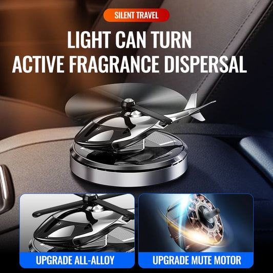 ⏰ Metal Solar Helicopter Air Freshener – Rotating blades