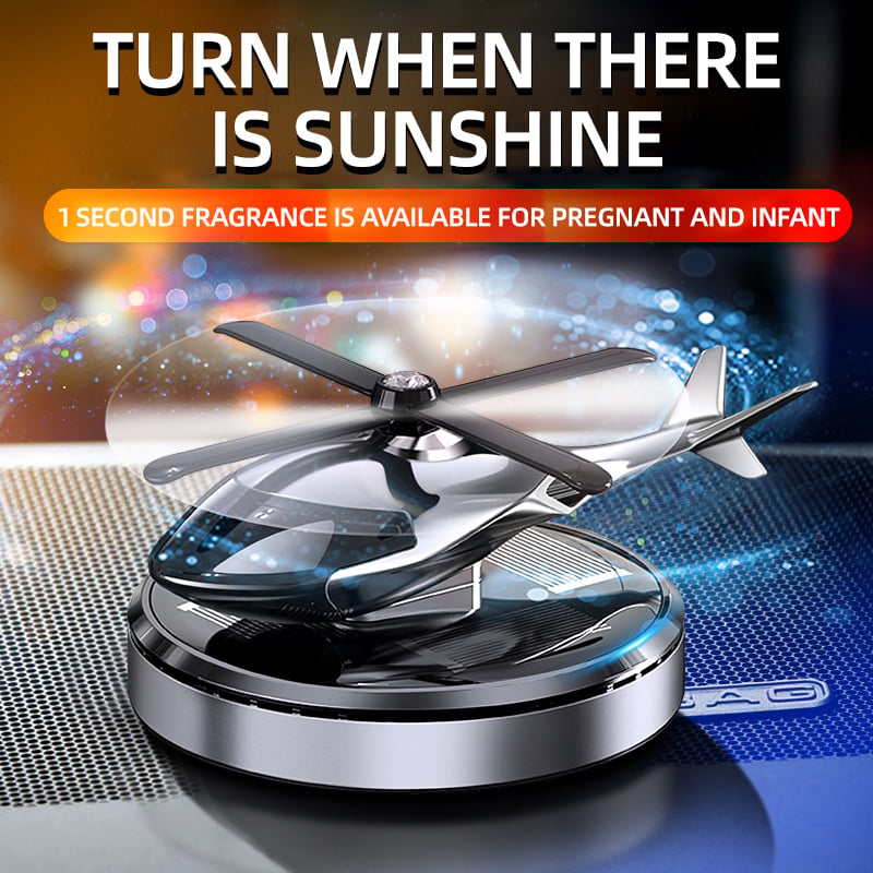 ⏰ Metal Solar Helicopter Air Freshener – Rotating blades
