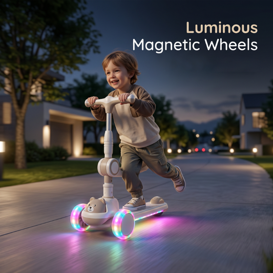 🛴Anti-Tip Children's Kick Scooter with Luminous Wheels