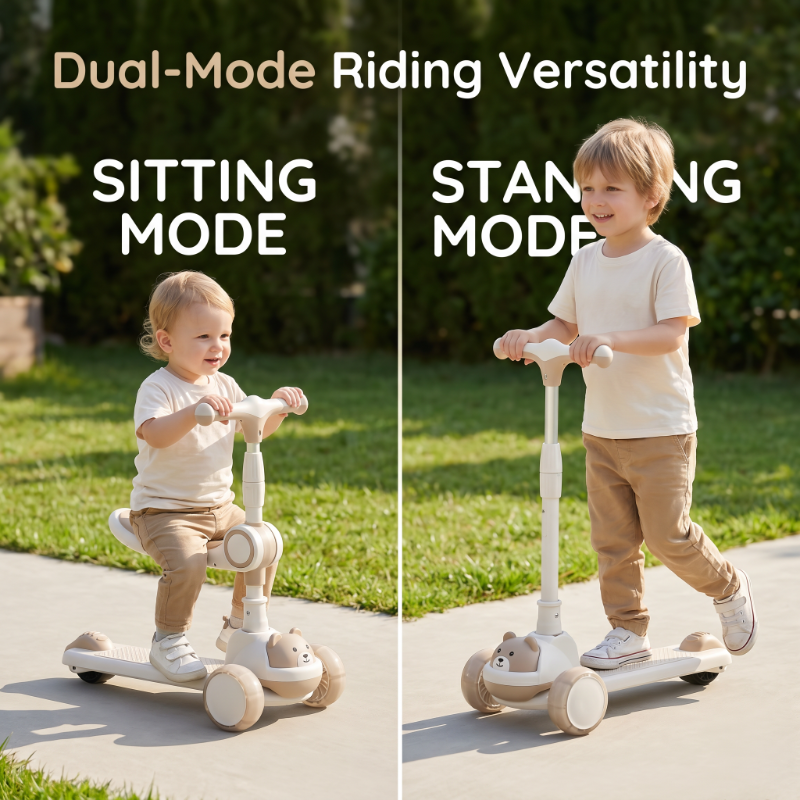 🛴Anti-Tip Children's Kick Scooter with Luminous Wheels