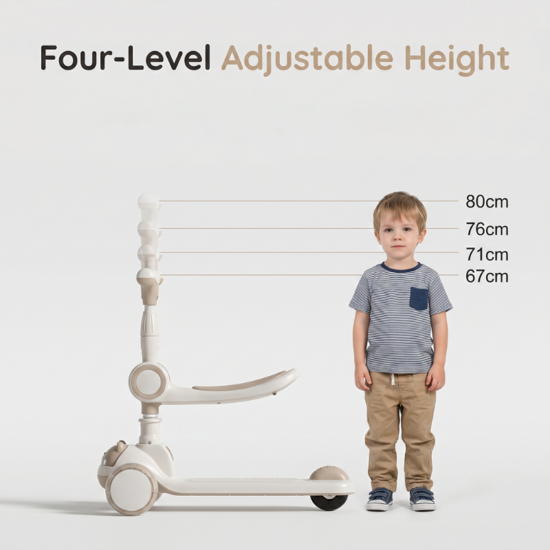🛴Anti-Tip Children's Kick Scooter with Luminous Wheels