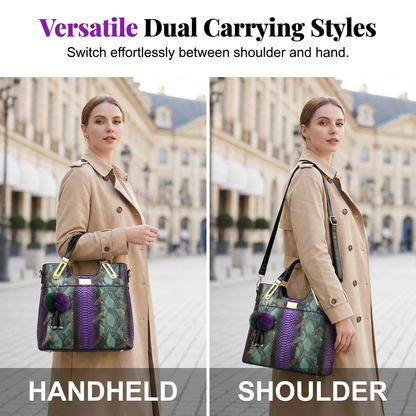 Elegant Snakeskin PU Leather Tote Bag