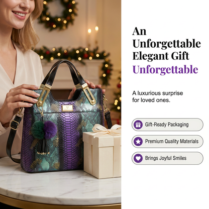 Elegant Snakeskin PU Leather Tote Bag