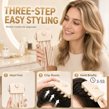 Wireless Heated Volumizing Root Lift Clip, Portable Travel Hair Styling Tool for Flat Fine Hair