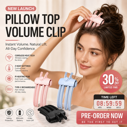 Wireless Heated Volumizing Root Lift Clip, Portable Travel Hair Styling Tool for Flat Fine Hair