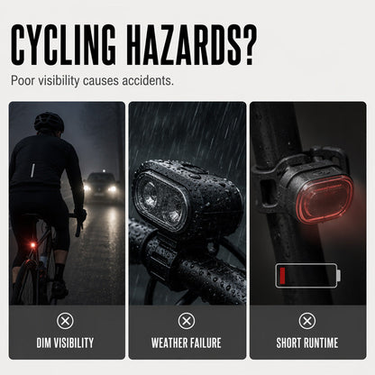 ⏳Limited-time 50% off⏰USB Rechargeable Bike Light Set🚲🔦
