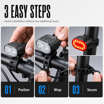 ⏳Limited-time 50% off⏰USB Rechargeable Bike Light Set🚲🔦