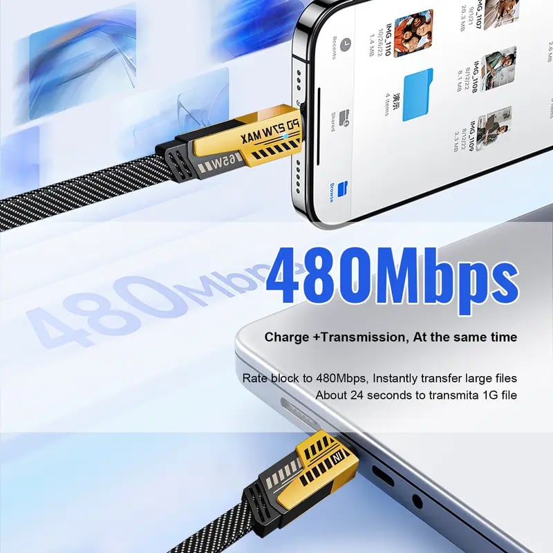 🔥Portable Fast Charger, Type C/USB A Dual Ports Adapter,4 in 1 Fast Charging Cable