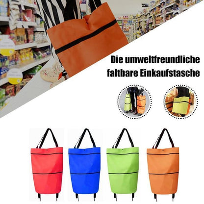 🛒2-in-1 Foldable Shopping Cart✨Portable Lightweight Grocery Trolley