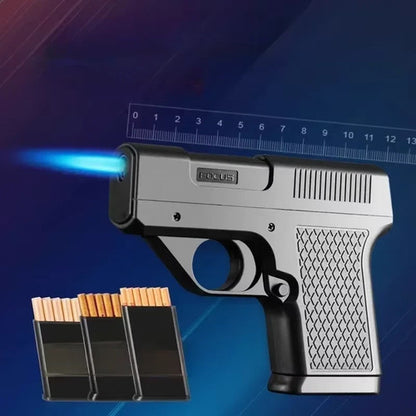 New Lighter Cigarette Case Jet Flame Pistol Gun Gas Cigar Butane Turbo Windproof