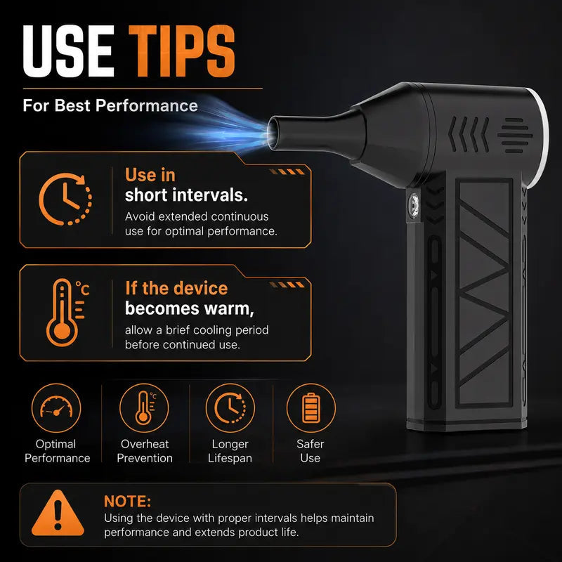 Handheld Cordless Mini Air Blower Three-Speed Adjustment