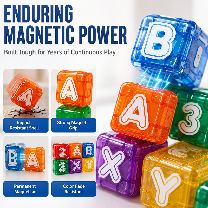 Magnetic Alphabet & Number Cubes for Children 🔤 Little Blocks, Big Learning – A Fun