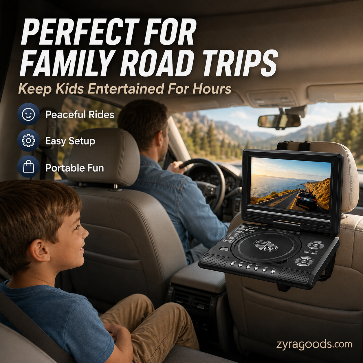📺 7.8" HD Portable DVD/EVD Player – Large Screen