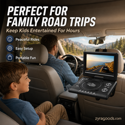 📺 7.8" HD Portable DVD/EVD Player – Large Screen