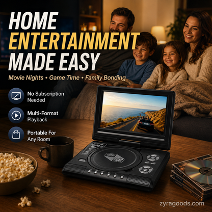 📺 7.8" HD Portable DVD/EVD Player – Large Screen