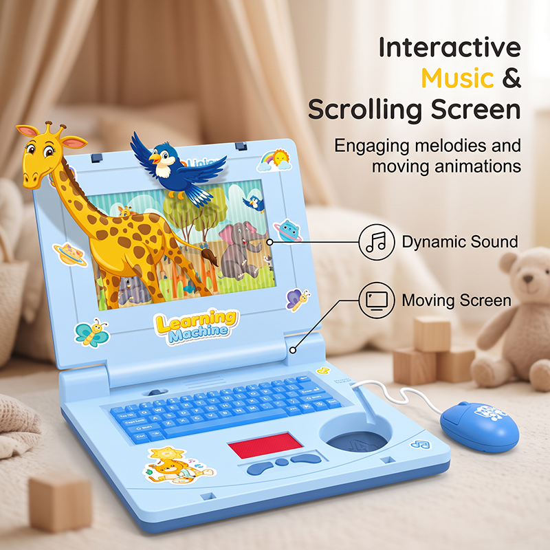🎵 50% OFF! Interactive Simulation Toy Laptop – Scrolling screen