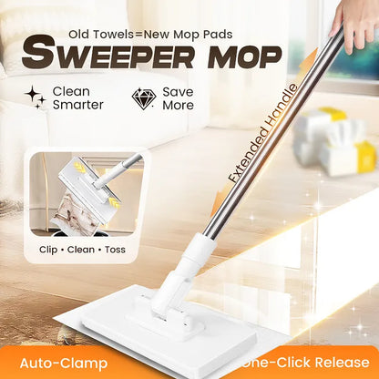 💦Hot Sale 50% OFF🧹Disposable Dust Mop with 10 Reusable Cloths