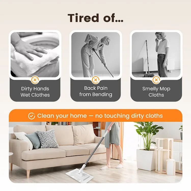 💦Hot Sale 50% OFF🧹Disposable Dust Mop with 10 Reusable Cloths