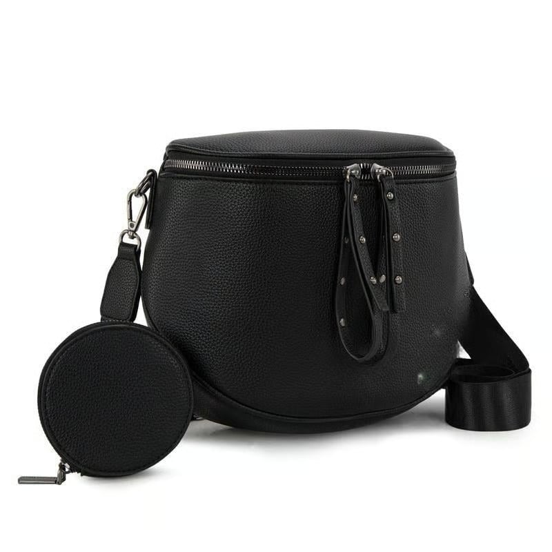 Large Vegan Leather Crossbody Bum Bag with Coin Purse