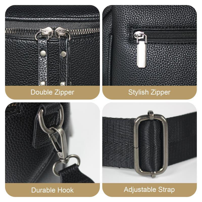 Large Vegan Leather Crossbody Bum Bag with Coin Purse