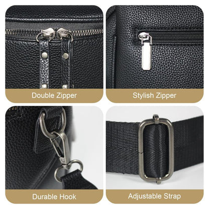 Large Vegan Leather Crossbody Bum Bag with Coin Purse