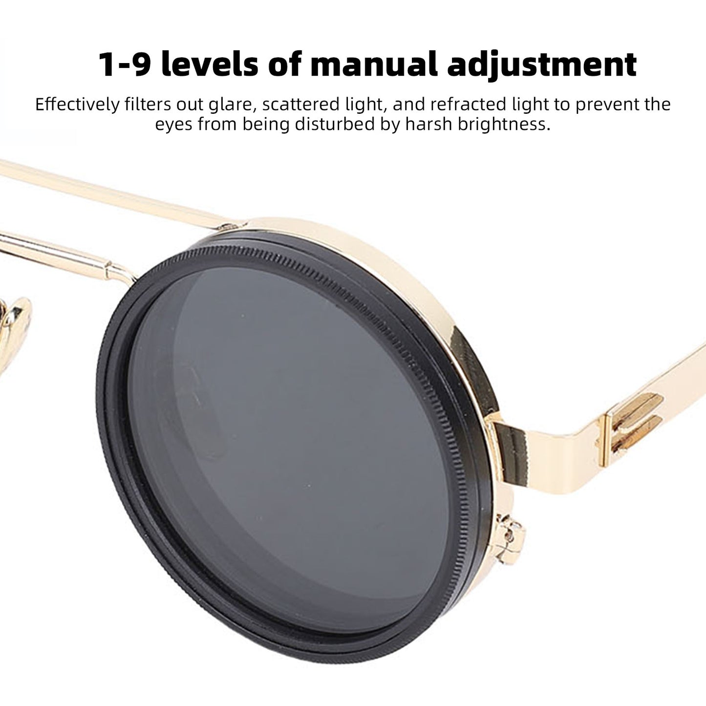Adjustable 1-9 High Quality Sunglasses Fishing Rounded Polarized Glasses