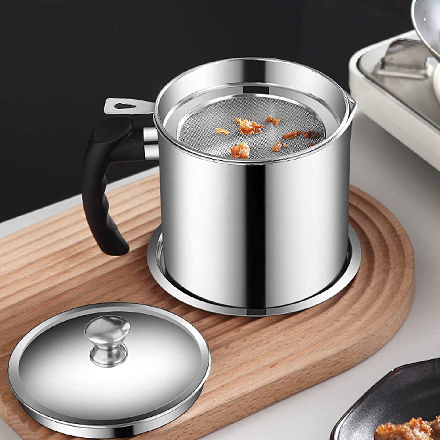 Modern Kitchen Oil Dispenser with Tray and Lid