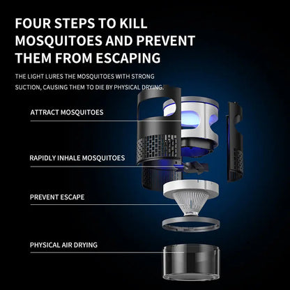 2026 Model Suction Mosquito Killer Lamp: Light Attraction + High-Speed Airflow for Strong Suction + Bionic Trap with Quiet Operation