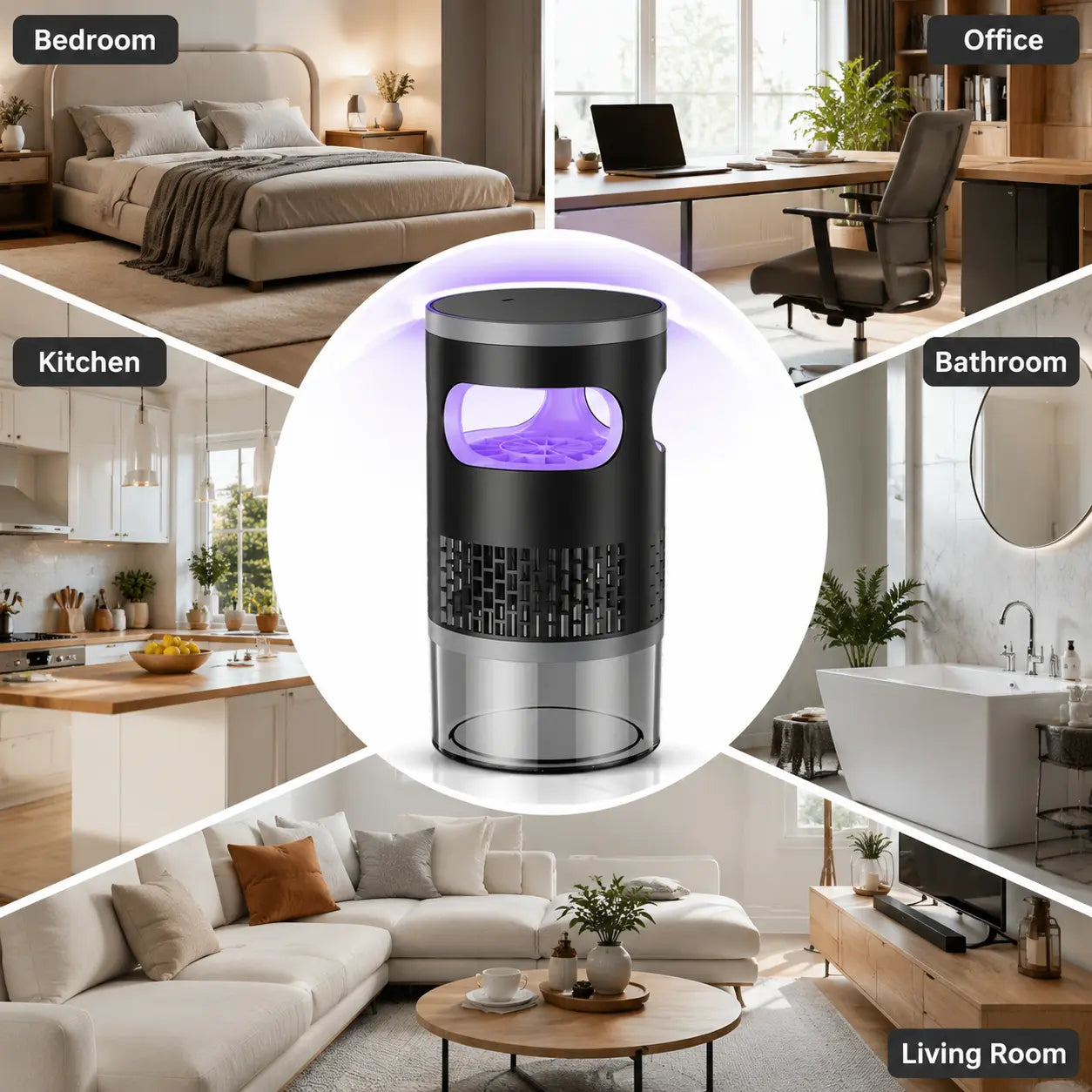 2026 Model Suction Mosquito Killer Lamp: Light Attraction + High-Speed Airflow for Strong Suction + Bionic Trap with Quiet Operation