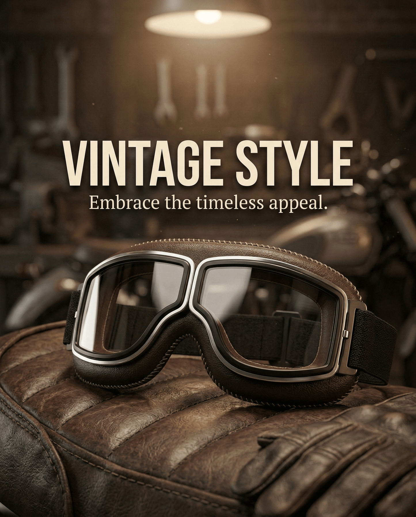 Windproof Helmet Sunglasses Retro Folding Leather Retro goggles