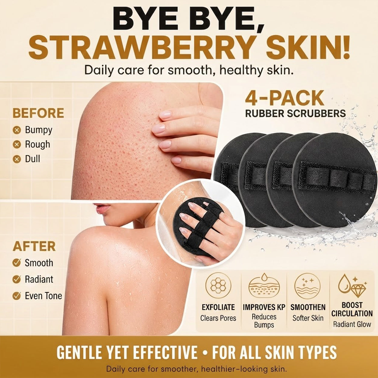 Body Scrubber Exfoliating Glove Bath Shower Mitt Dead Skin Remover Massage Pad
