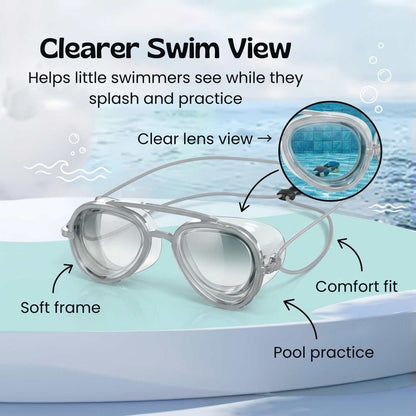 Sunglass-Style Anti-Fog Mirror Swim Goggles