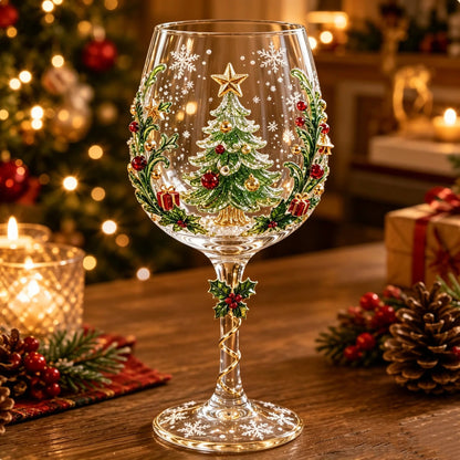 Christmas Santa Wine Glass Collection Gift Box Set✨ | Crystal Decal Artwork