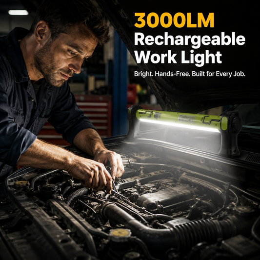 Underhood Work Light, 3000 Lumens COB with 360° Rotating Hanging Hook, Magnetic Light Bar