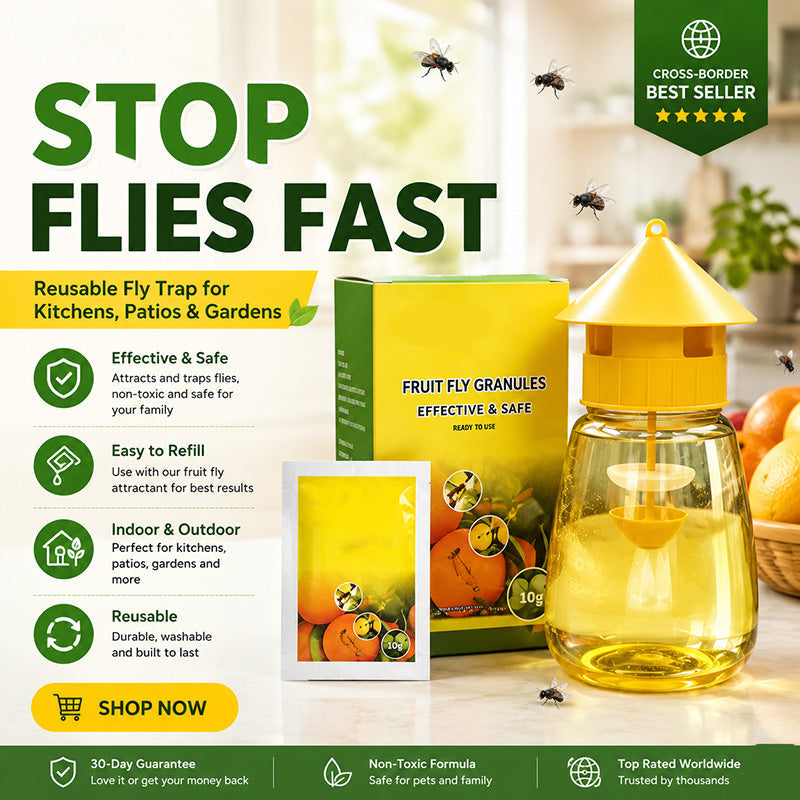 Reusable Hanging Fly Trap🚫🦟 – Safe for Indoor & Outdoor