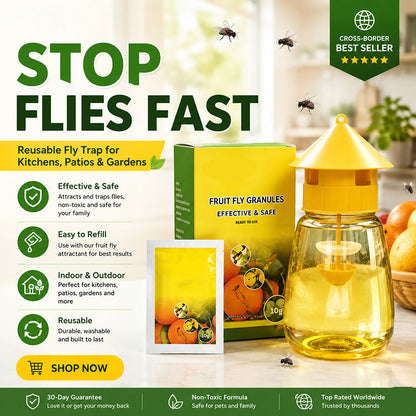 Reusable Hanging Fly Trap🚫🦟 – Safe for Indoor & Outdoor