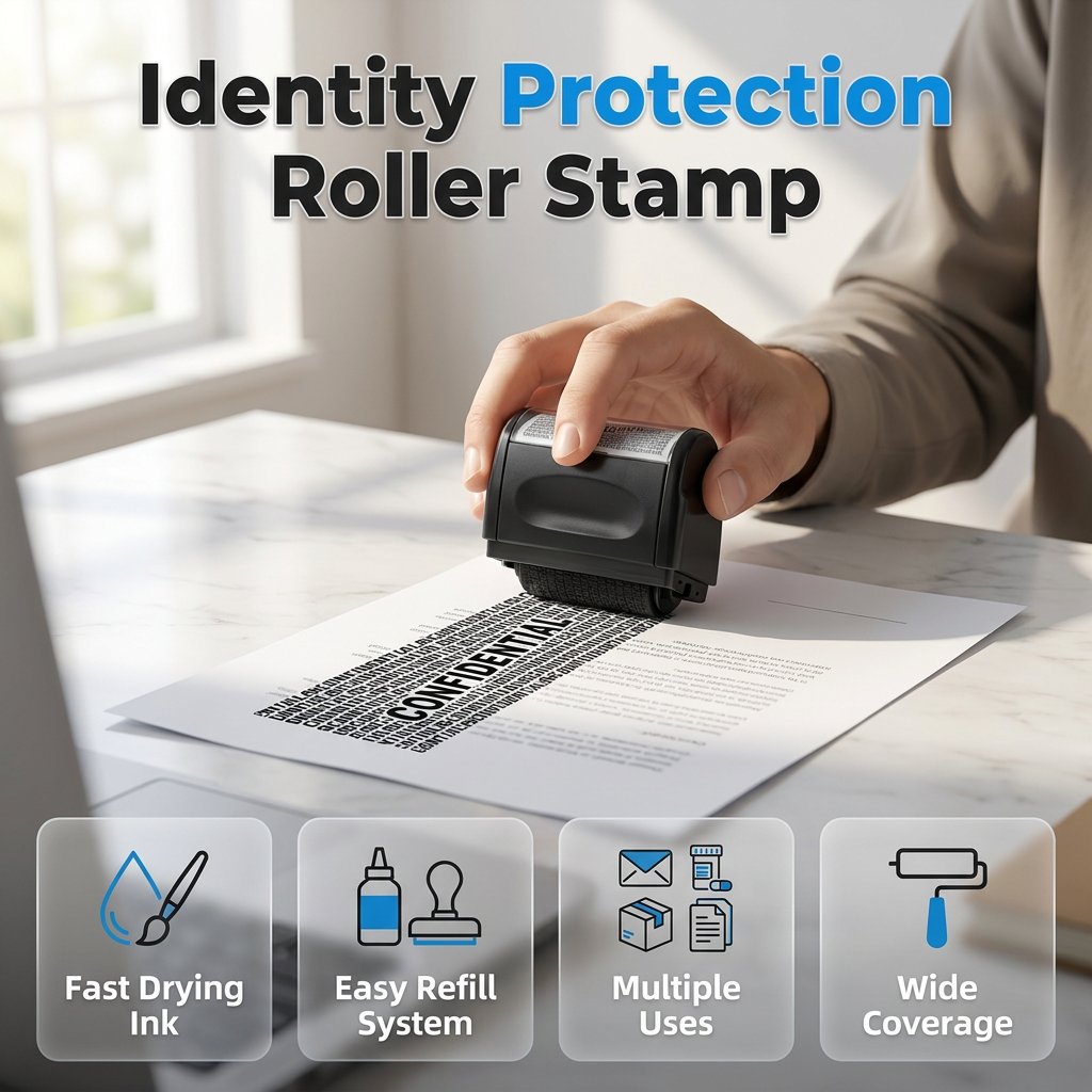 💯🔥Privacy Protection Security Roller Stamp — Address & Billing Info Blocker, Home & Office Mailing Essentials