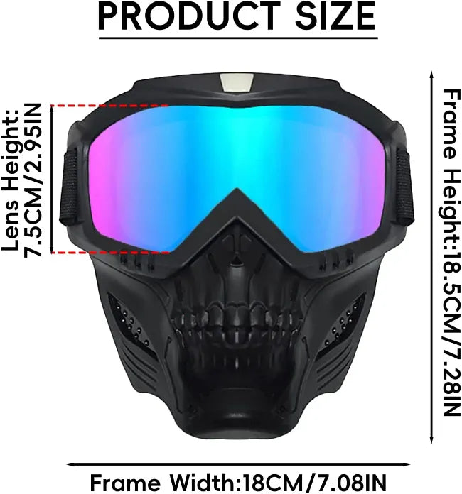 Stylish Fog Proof Motorcycle Goggles - Adjustable Skull Design