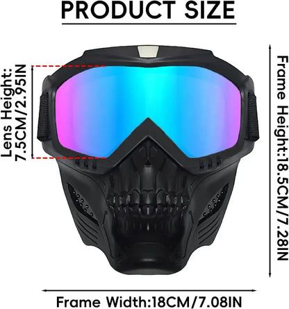 Stylish Fog Proof Motorcycle Goggles - Adjustable Skull Design