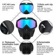 Stylish Fog Proof Motorcycle Goggles - Adjustable Skull Design