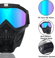 Stylish Fog Proof Motorcycle Goggles - Adjustable Skull Design