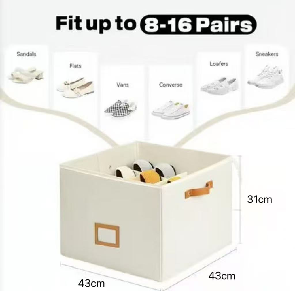 🥳2026 HOT SALE🥳💞50K+ SOLD!💥👟🧺 50% OFF! Foldable Shoe Storage Box – Holds 8-16 pairs