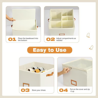 🥳2026 HOT SALE🥳💞50K+ SOLD!💥👟🧺 50% OFF! Foldable Shoe Storage Box – Holds 8-16 pairs