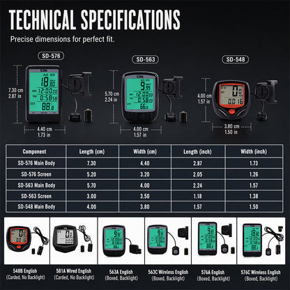 Waterproof bicycle speedometer