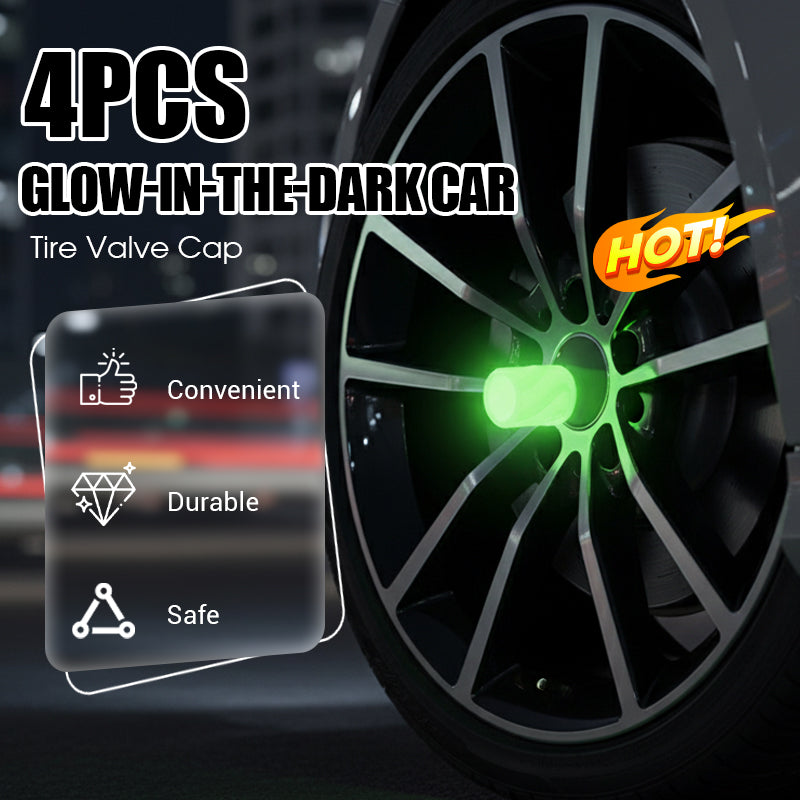 Glow-in-The-Dark Car Tire Valve Cap （One box 20PCS)