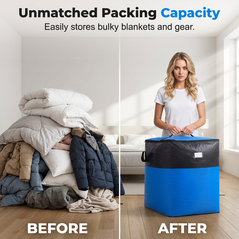 🧳 Collapsible Storage and Moving Bag – Heavy-duty handles