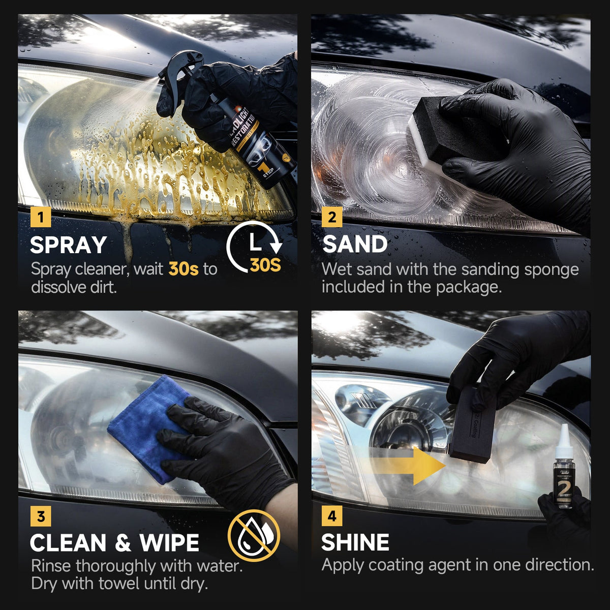 Car Restore Protect Headlight Restoration Kit