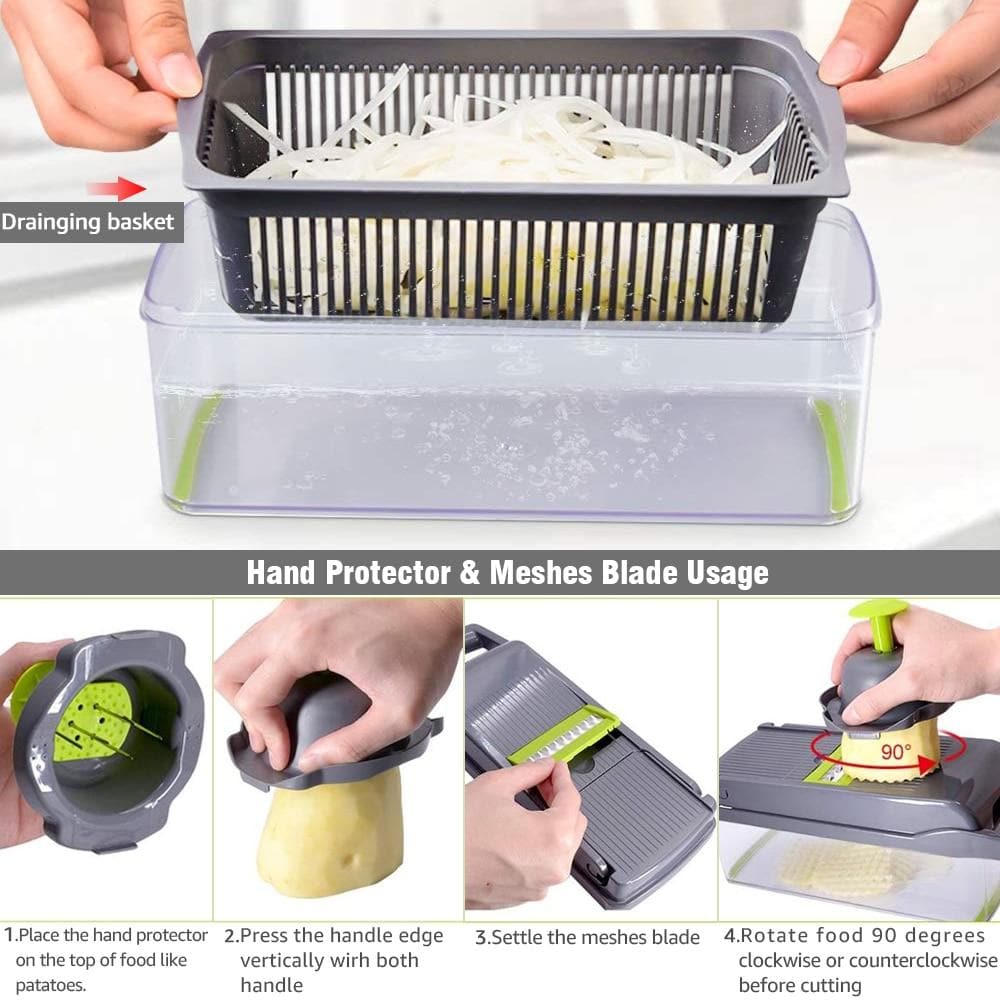 🥔Multifunctional vegetable cutter | 16-piece set🥗 (🔥50% discount)🍏